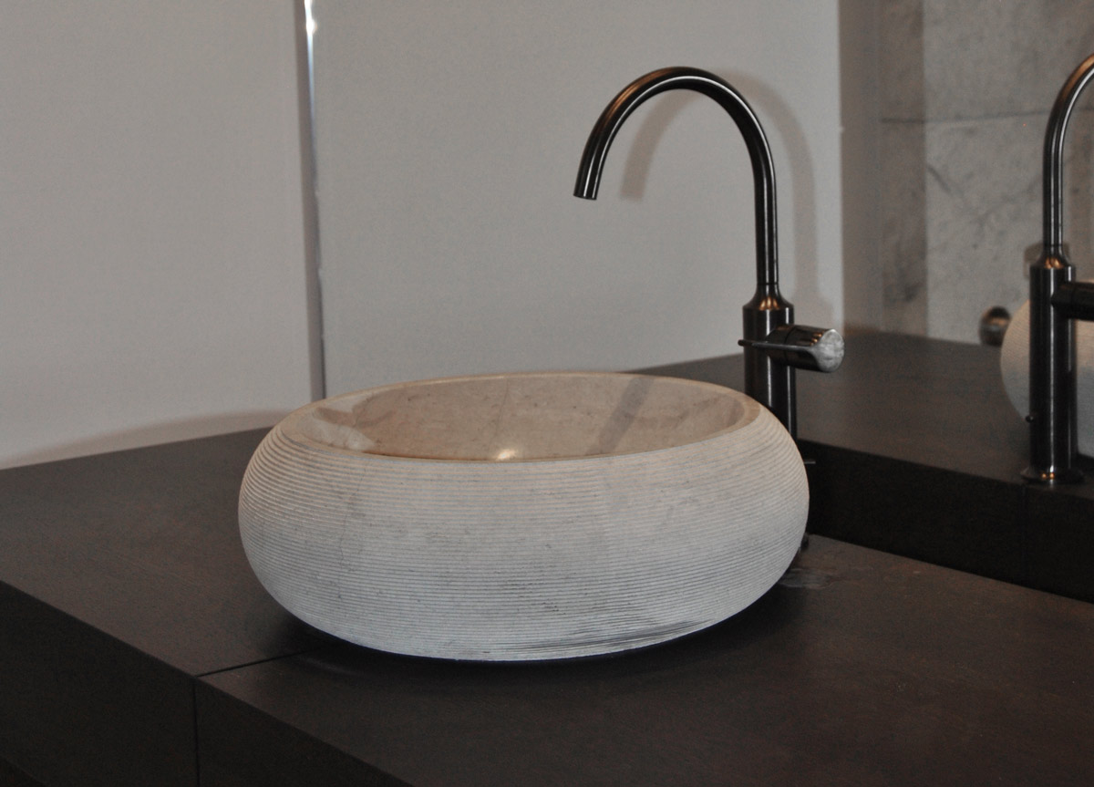 Lavamanos de piedra caliza gris - Twilight Grey - Grey limestone washbasin